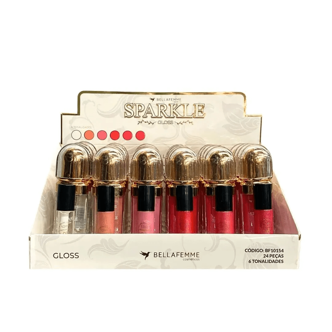GLOSS LABIAL SPARKLE BELLA FEMME C/6 PÇS