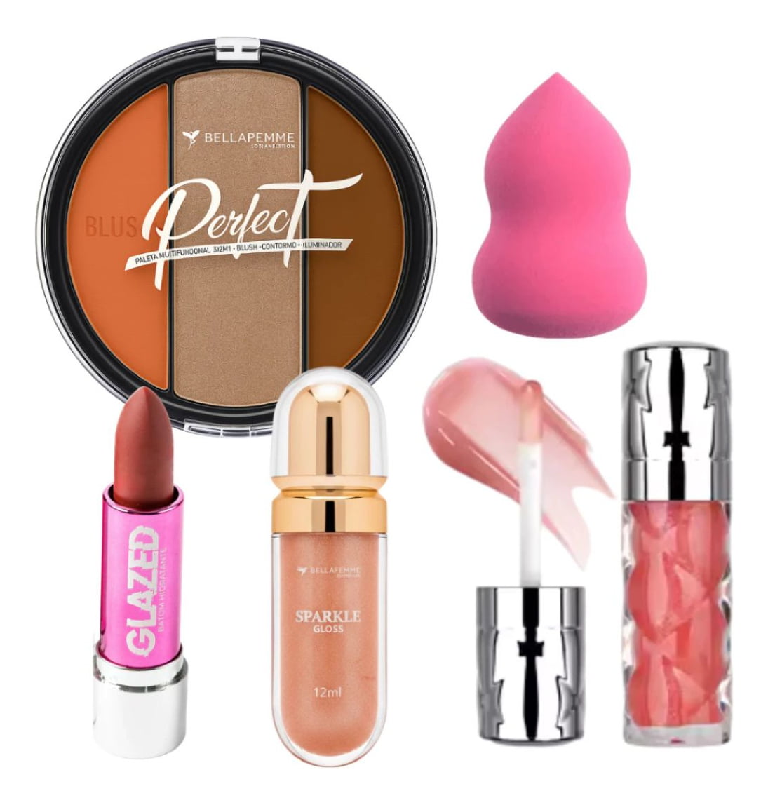 Kit Maquiagem Completo Bella Femme Paleta Perfect E Gloss