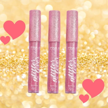  Lip Gloss Glitter Lover Pink 21 Efeito Glitter 24UN