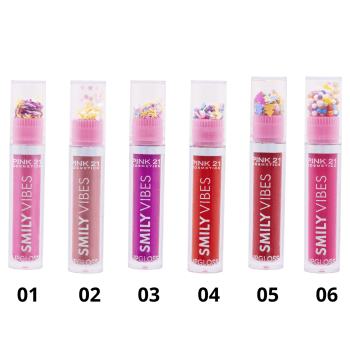 6 LIPGLOSS SMILY VIBES PINK 21 