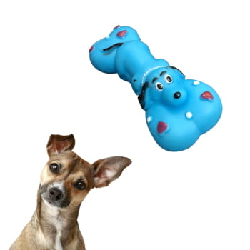 4 Brinquedo Pet Cores Osso Mordedor Pet Borracha Emite Som Promoção
