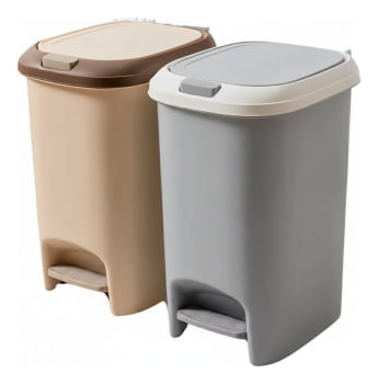 Lixeira Pedal 15l Cozinha Banheiro Plástico Moderna Pratica Lixeira Pedal 15l Cozinha Banheiro Plástico Moderna Pratica