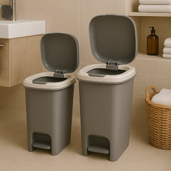 Lixeira Pedal 15l Cozinha Banheiro Plástico Moderna Pratica Lixeira Pedal 15l Cozinha Banheiro Plástico Moderna Pratica