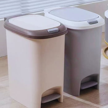 Lixeira Pedal 15l Cozinha Banheiro Plástico Moderna Pratica