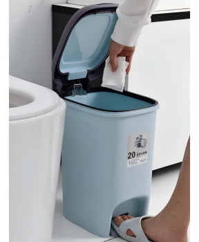 Lixeira Pedal 15l Cozinha Banheiro Plástico Moderna Pratica