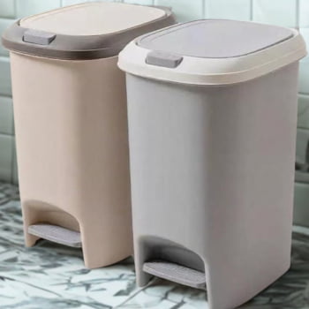 Lixeira Pedal 15l Cozinha Banheiro Plástico Moderna Pratica