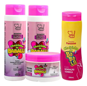 Kit Shampoo Condicionador Mascara Sabonete Cheirinho Babalu