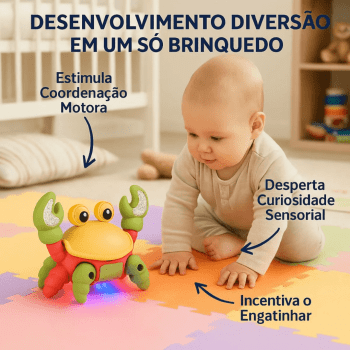 Caranguejo Fujão Musical Brinquedo Divertido Infantil Pilhas