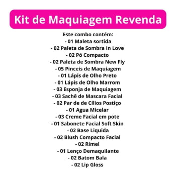 Kit De Maquiagem Combo Revenda Maleta Promoção 34 Itens