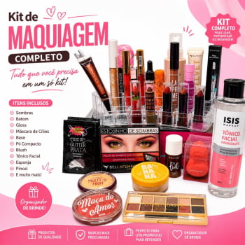 Kit De Maquiagem Luxo Com Organizador Em Acrílico Eu Mereço!