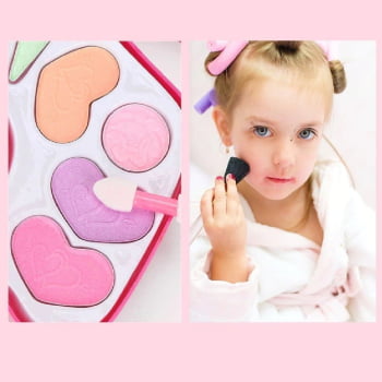 Kit Maquiagem Infantil Completo Batom Gloss Paleta De Sombra