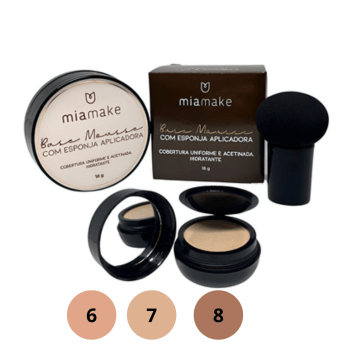 BASE MOUSSE CORES ESCURAS  C/ 12 PÇS MIA MAKE