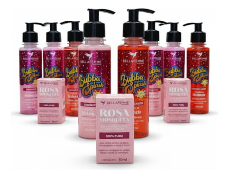Kit Bella Femme Hidratante Óleo Rosa Mosqueta Melancia Tuttifruti Morango