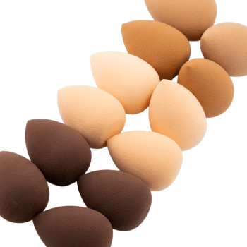 Kit C/12 Esponjas de Maquiagem Blender Especial Make Lolita Chocolate Formatos Gota e Chanfrada