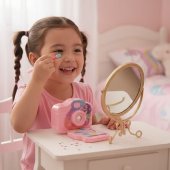 Kit Maquiagem Infantil Câmera Sereia Sombra Batom Goal Kids