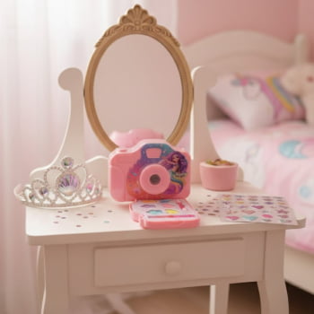 Kit Maquiagem Infantil Câmera Sereia Sombra Batom Goal Kids