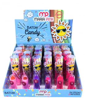 6 Batom Candy Maria Pink Infantil