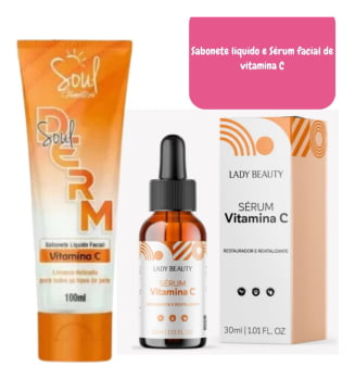 Kit Skincare Luxo Sabonete Facial Vitamina C Brinco Brinde