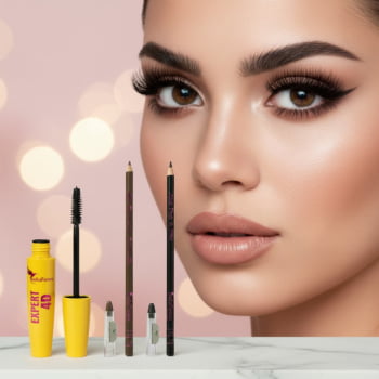 Kit Rímel Volume Lápis Olho E Sobrancelha Alta Definição