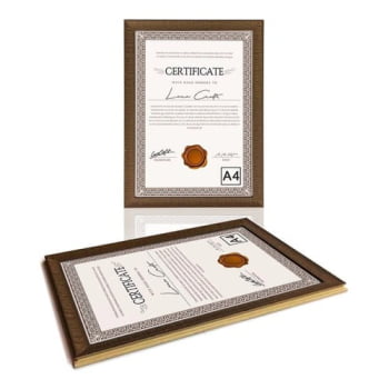 Moldura Quadro Para Certificado Diploma Fotos A4 21x29,7cm
