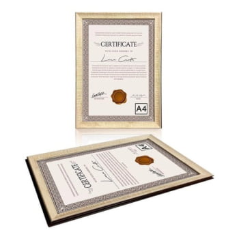 Moldura Quadro Para Certificado Diploma Fotos A4 21x29,7cm