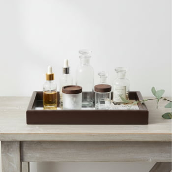 Bandeja Decorativa Retangular Espelhada De Mdf Mesa Bancada