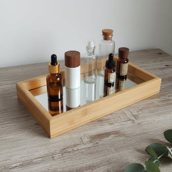 Bandeja Decorativa Retangular Espelhada De Mdf Mesa Bancada
