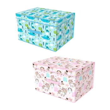 Caixa Organizadora Infantil Estampa Dinossauro 26x20x16 Cm