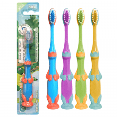 Kit 36 Escova De Dente Infantil Com Protetor De Cerdas Macias Animal Bichinho