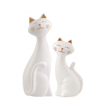 Kit Escultura Gato Branco