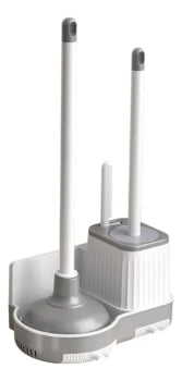 Kit Escova Sanitaria Quadrada Desentupidor Limpar Vaso 3 Pçs Kit Escova Sanitaria Quadrada Desentupidor Limpar Vaso 3 Pçs