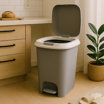 Lixeira Pedal 10l Cozinha Banheiro Plástico Moderna Pratica