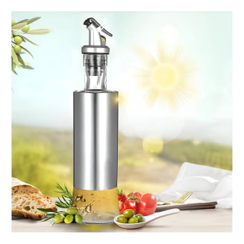 Porta Azeite Vinagre Dosador Vidro Inox Galheteiro 300ml