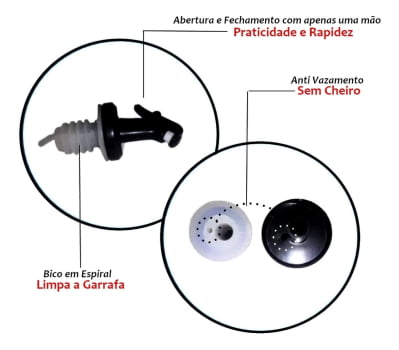 Porta Azeite Vinagre Dosador Vidro Inox Galheteiro 300ml